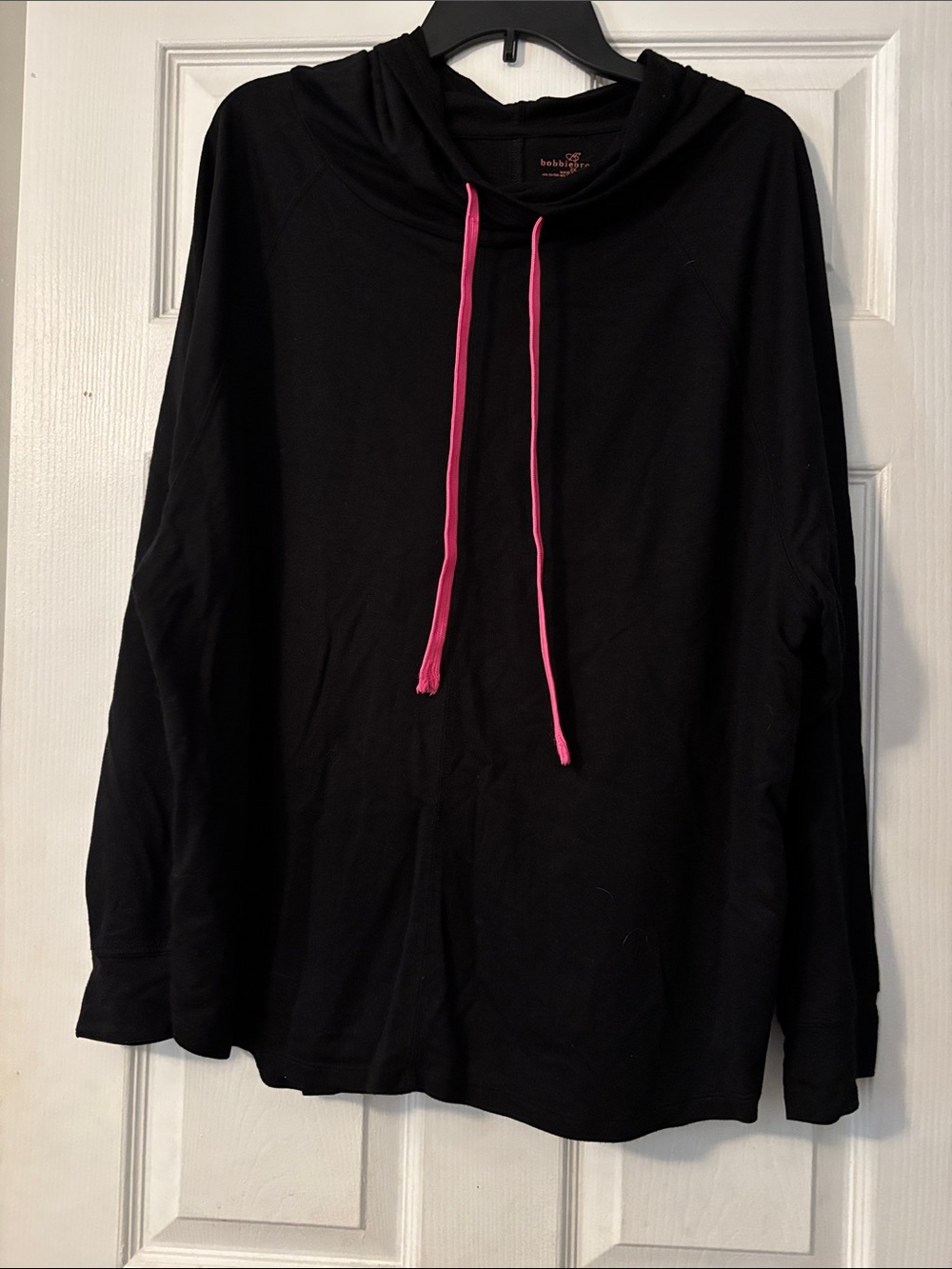 Bobbie Brooks Black Hoodie with Pink Drawstrings
